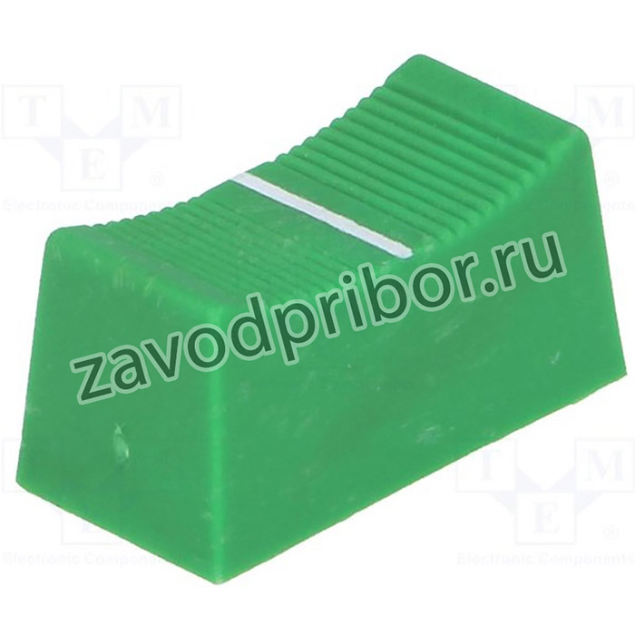 CS1/4A-GRE, Ручка: движок, Цвет: зеленый, 23x11x11мм, Мат-л: пластик