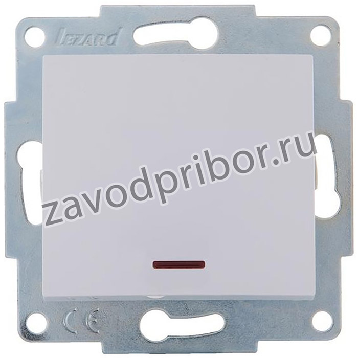 Выключатель 1-кл. 1п СП Karina 10А IP20 с подсветкой механизм бел. LEZARD 707-0288-111