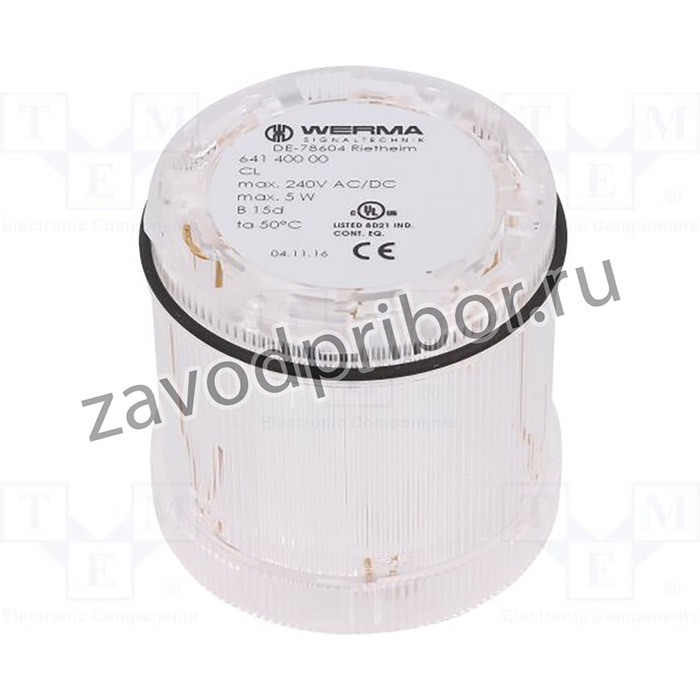 WER-64140000, Сигнализатор световой, непрерывный световой сигнал, Цвет белый