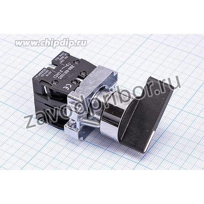 Переключатель поворотный, 4C, 3А, ON-ON, d29; № 15598 ППов\ 4Cвинт\3А\ON-OFF/OFF- ON\d29\чер\Q3SA8Z-BJ25\