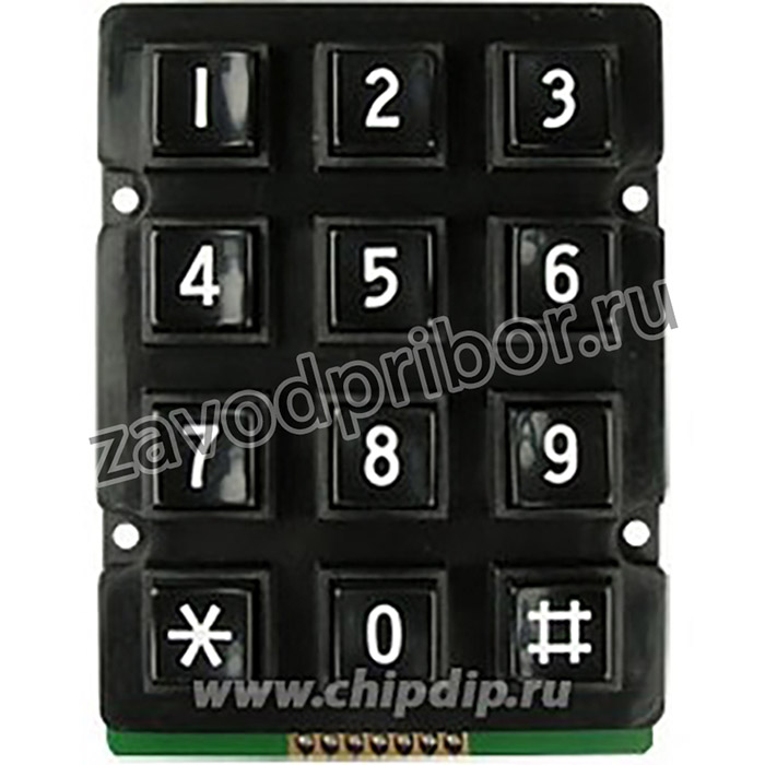 KB207-PNB, Клавиатура: пластик, Кол-во кноп: 12, нет, пластик, 200мОм, 1Н, 20мА