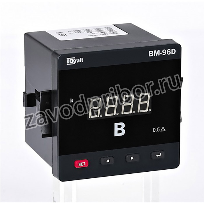 DEKraft Вольтметр цифр. 96x96мм трехфазный, вход 600В, выход RS485, LED-дисплей ВМ-96D