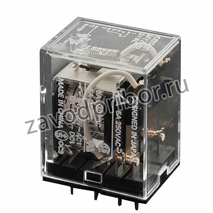 MY2-02-AC24, Power Relay 24VAC 5A DPDT(28x21.5x36)mm THT
