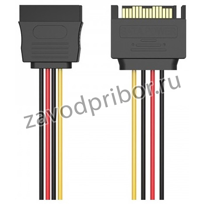 Vention KDABY, Кабель питания Vention SATA 15 pin M/SATA 15 pin F - 0.3м.