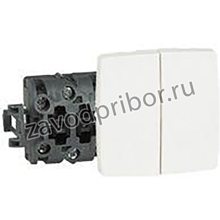 Выключатель кнопочный OTEO двойной в компл. 6А 250В комб. Leg 086121
