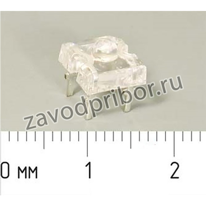 Светодиод пиранья 7,62x7,62x4,4 мм, зеленый, 2000 мкд, 65 градусов, линза прозрачная, JSE-1285DC; СД 7,62x 7,62x 4,4\зел\ 2000\ 65\пр\JSE-1