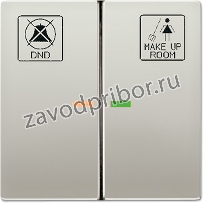 JUNG LS 990 Edelstahl Клавиша 2-ая с красной и зелёной линзами, с символами DND и Make up room