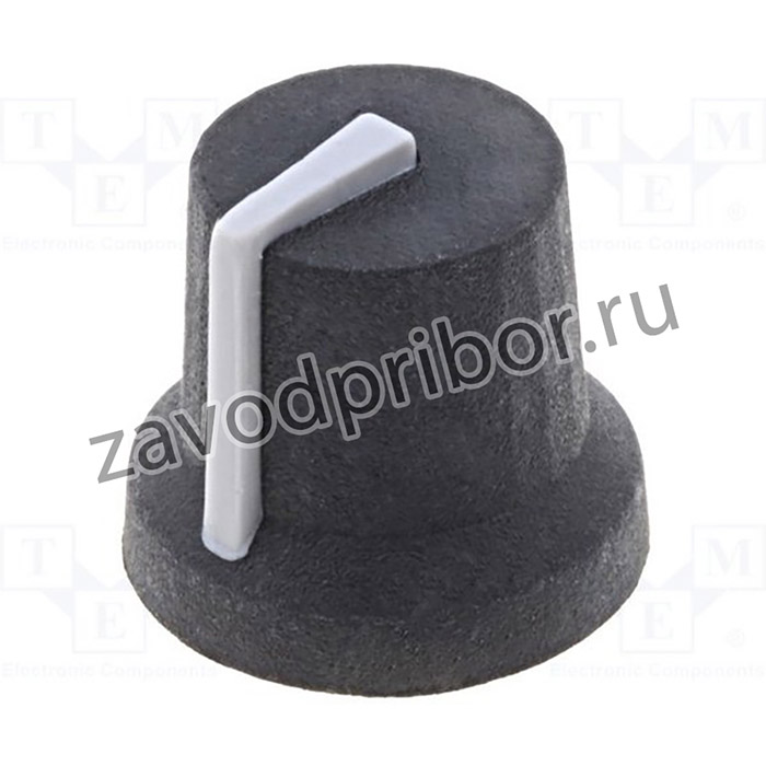 K87MBR-B6DGRY, Ручка, с указателем, резина,пластик, dоси: 6мм, d16,8x14,5мм