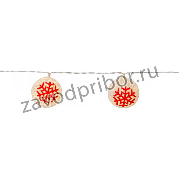 Eglo 729-16 Гирлянда ORNAMENT, 10X0,062W(LED), 4,5V, L1,35 м, пластик, белый, красный, 3xАА (не в комплек