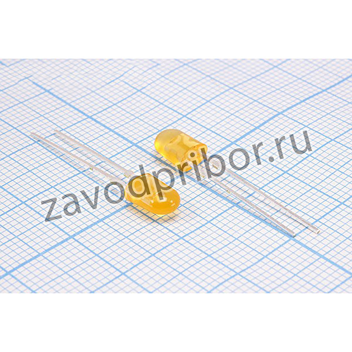 Светодиод овальный желтый, 5.2x3.8x7мм, 100/40°, 1100мКд, 589нм (Super Yellow); СД 5,2x 3,8x 7 \жел\1100\100X&40Y\жел мат\EL-5484