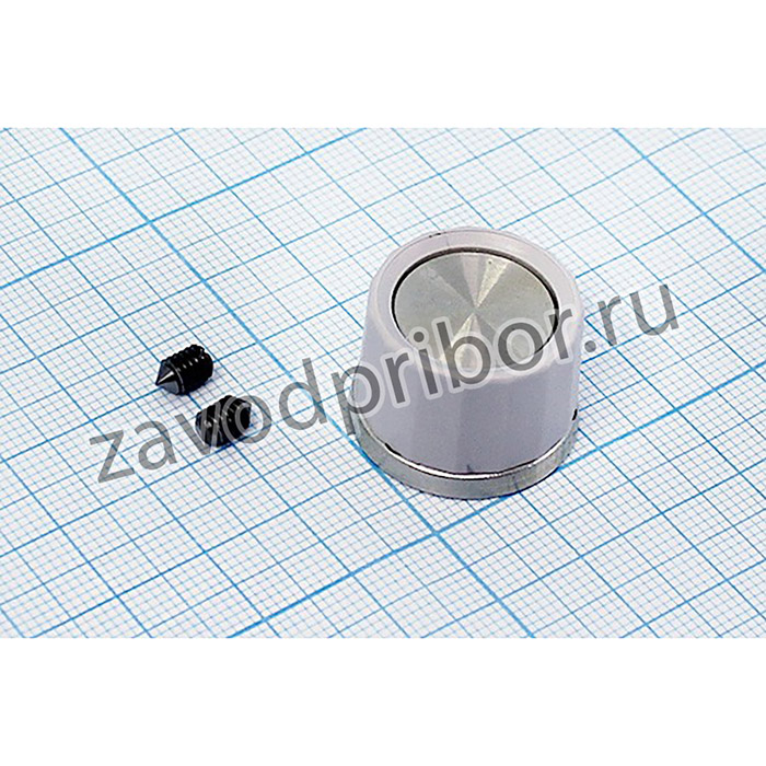 Ручка круглая диаметр 23мм,диаметр регулятора 6.0мм, металл/пластик, серый; ручка d6,0\d23x16\мет/пл\сер\\