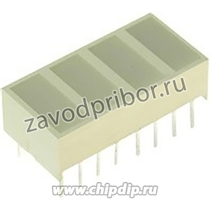 KB-2720YW, светодиодная полоса 4 сегмент. желтая 20x10мм 40мКд