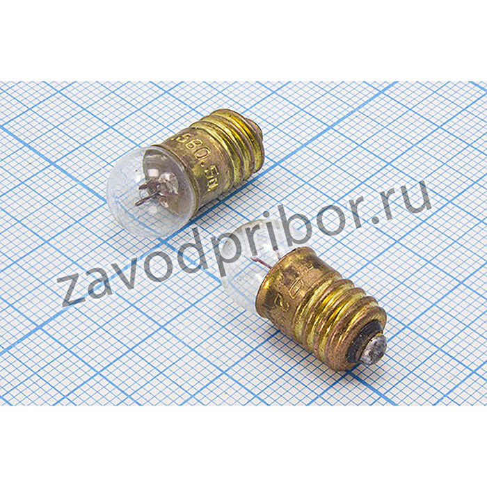 Лампа накаливания 2,5В, E10, 1.25Вт, 11x23мм,МН2,5-0,5; Л 2,5В\E10\ 1,25Вт\\\11x23\ ЛН\МН2,5-0,5\