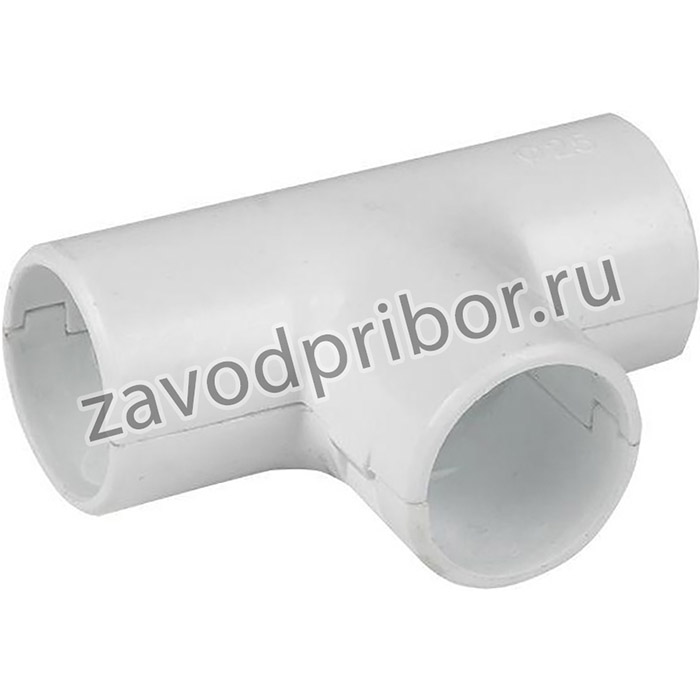Тройник соединительный для трубы 25мм бел. Plast EKF tr-t-25w-r