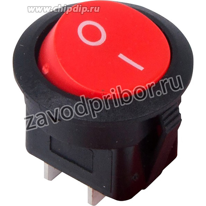 Выключатель клавишный круглый 250В 6А (2с) ON-OFF красн. (RWB-213 SC-214 MRS-102-8) Rexant 36-2560
