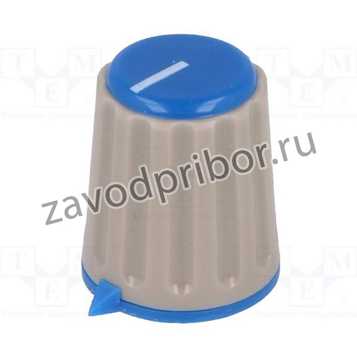 GWW16-BU, Ручка, с указателем, dоси: 6мм, d15,3x18мм, Ось: с насечкой, синий