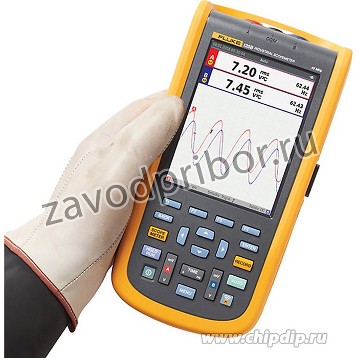Fluke 125B/EU, Осциллограф промышленный портативный 2 канала х 40МГц, Wi-Fi (Госреестр РФ)