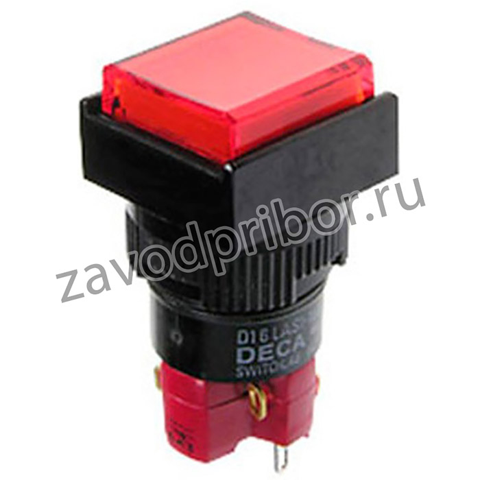 D16LMS1-1ABKR, кнопка без фиксации с LED подсветкой 250В 5А