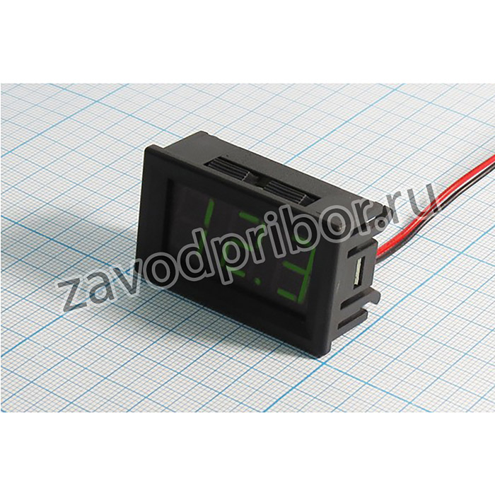 Голова измерительная вольтметр 45x26\ 100В\V56D-G- BOX/зел\2L\цифр; гол В 45x26\ 100В\V56D-G- BOX/зел\2L\цифр\