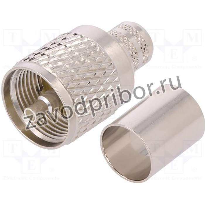 U1121A1-NPHS-7A-50, Вилка; UHF (PL-259); "папа"; прямой; KX13,RG214; обжим; на провод