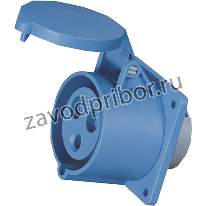 Розетка фланцевая 323 32А 220AC 2P+PE 6ч IP44 КЭАЗ 229456