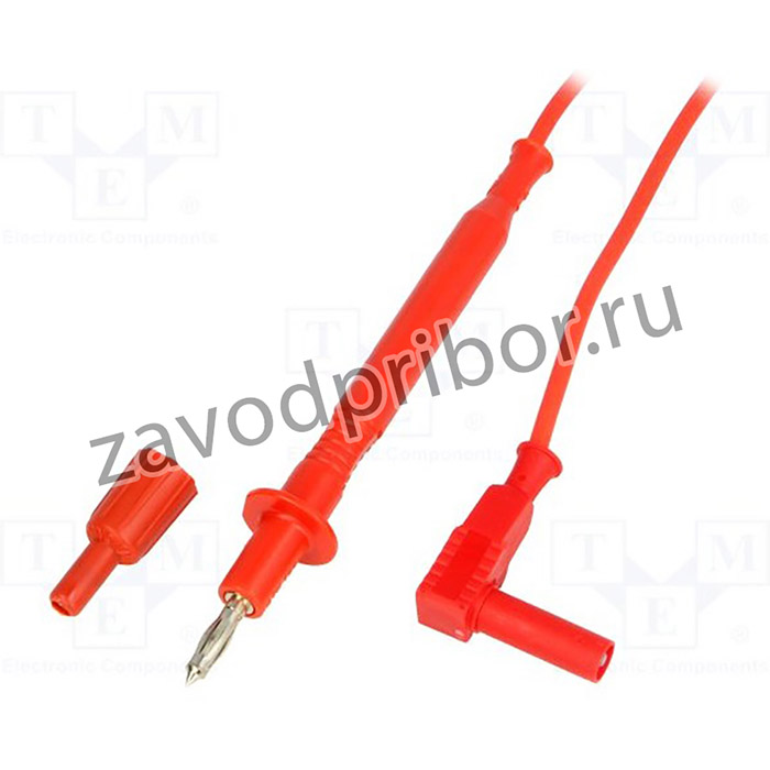 PJ4419F4-100-R, Измерительный провод, 20А, в корпусе, Uном: 1кВ, Дл: 1м, красный