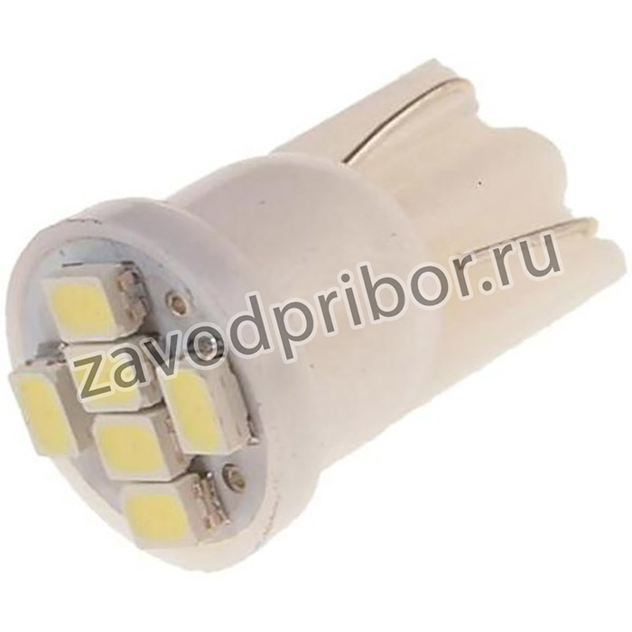 10511W, Лампа светодиодная 12V W5W T10W W2.1x9.5d 6000K бесцокольная 6 LED MEGAPOWER