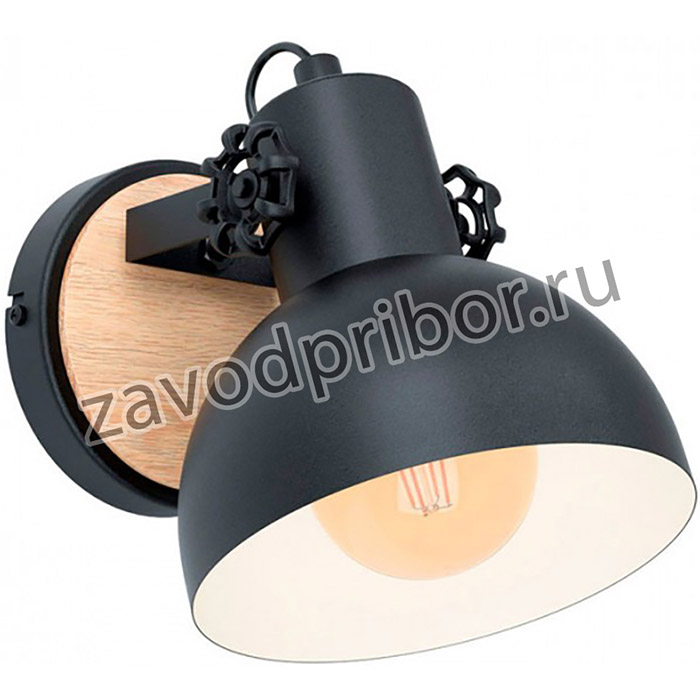 Eglo Бра LUBENHAM 1, 1х28W (E27), L175, H205, А210, сталь, дерево, черный, коричневый