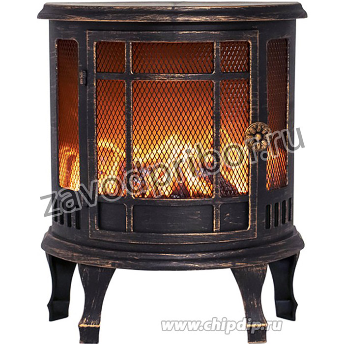 511-023, Светодиодный камин Винтаж мини с эффектом живого огня 24.8х12.7х30 см, батарейки 3хС (не в комплекте