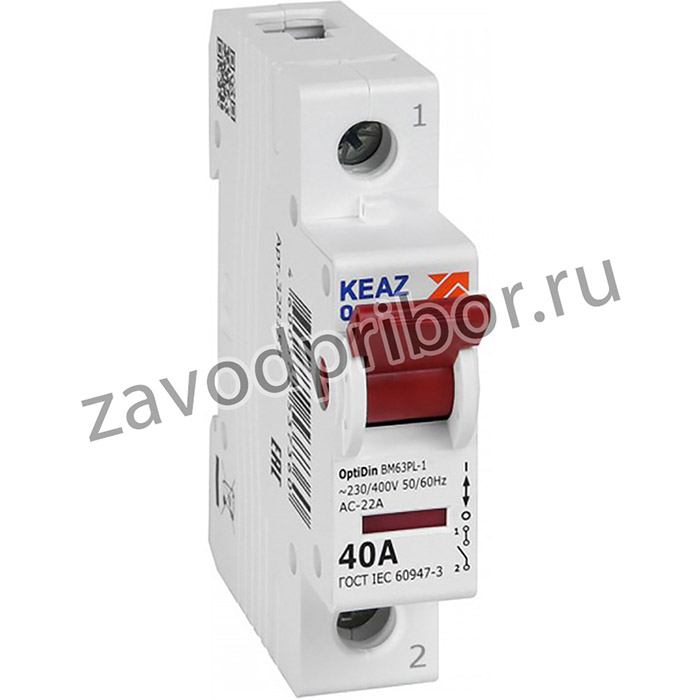 328157, Выключатель нагрузки 1П 40А 400В OptiDin BM63PL-140-УХЛ3 (ВМ63PL)
