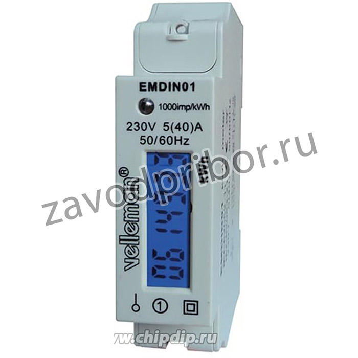 VEL-EMDIN01, Счетчик электроэнергии; цифровой,монтажный; на DIN-рейку; 230В
