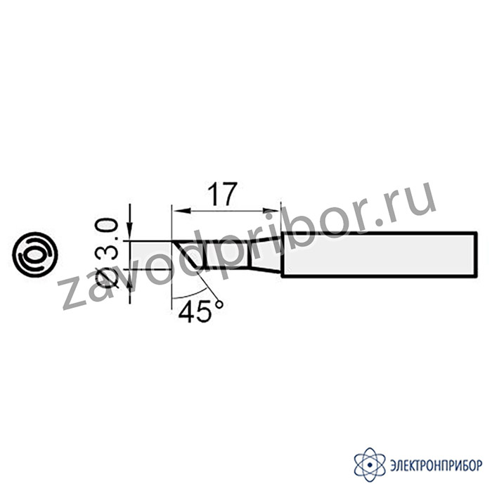 5SI-216N-3C — жало сменное (скос 45 градусов диаметр 3 мм)