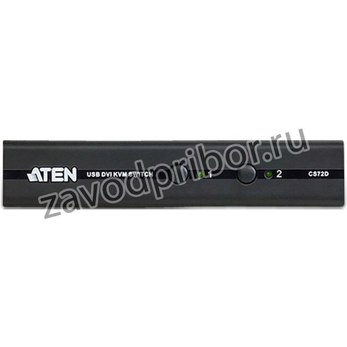 ATEN CS72D, 2-портовый USB-DVI KVM-переключатель, 1 user(SPHD18(Male)), KVM-порты (SPHD18(Female)). В комплекте кабели KVM (2L-5201P)-2шт.