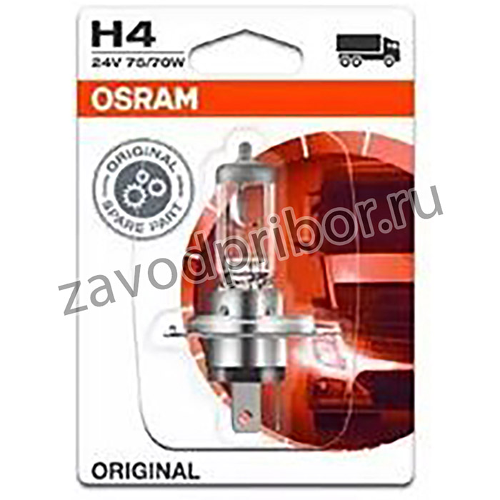 64196-01B, Лампа 24V H4 75/70W P43t-38 блистер (1шт.) OSRAM