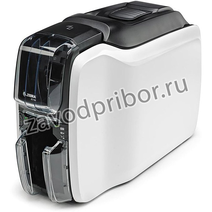 Принтер печати на пластиковых картах Zebra Printer ZC100, Single Sided, UK/EU Cords, USB & Ethernet, Windows Driver