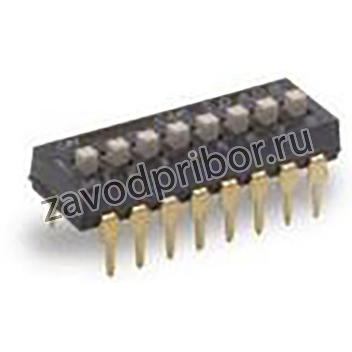 SDA09H1BD, Switch DIP OFF ON SPST 9 Raised Slide 0.1A 24VDC PC Pins 1000Cycles 2.54mm Thru-Hole Tube
