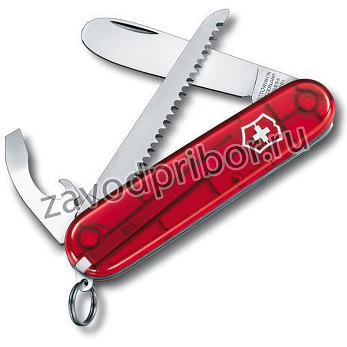 0.2373.T, Нож My First Victorinox, 84 мм, 9 функций, полупрозрачный красный