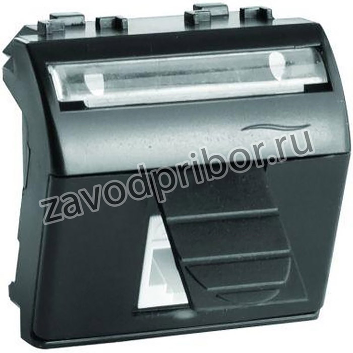 Розетка компьютерная 1-м СП 2мод. Brava RJ45 кат.5E черн. DKC 77655N