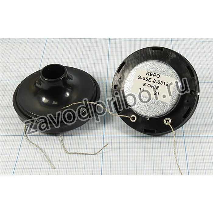 Громкоговоритель(Динамик в корпусе), диаметр 56мм, толщина 31мм, 8 Ом, 10 Вт; дин 56x31\ 8\10\\2L\S-55E- 8\динамическая головка