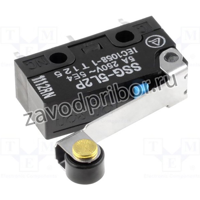 SSG-5L2P, Микропереключатель SNAP ACTION, с рычагом (с роликом), SPDT