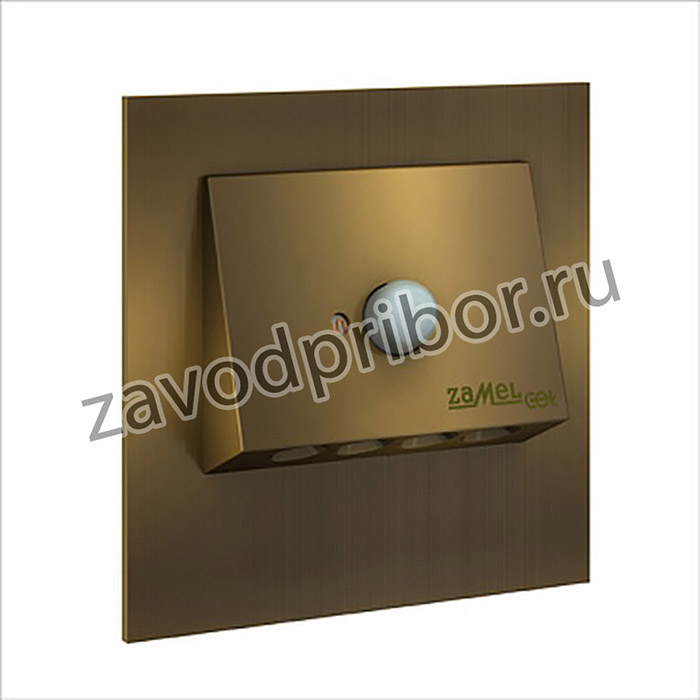 Zamel Светильник NAVI Золото/Нейтр.бел. в монт.коробку, 230V AC с датчиком движения