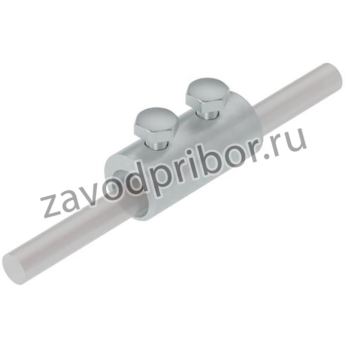 Соединитель двухболтовой сквозной 2SS-D5-8 TD для прутка d5-8мм сталь термодиффузион. цинк. КМ MA0062