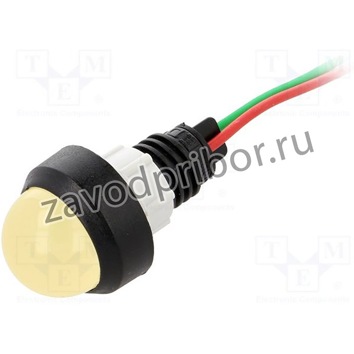 LY-D20-24AC/DC, Индикат.лампа: LED, выпуклый, 24ВDC, 24ВAC, Отв: d13мм, IP40
