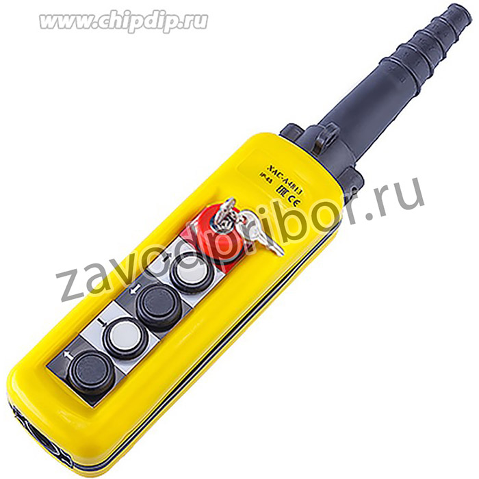 XAC-A Пульт кабельный 4-ре 1-но скор.кнопок, авар.стоп, ключ, IP-65 (XAC-A4813K или A4713Y)