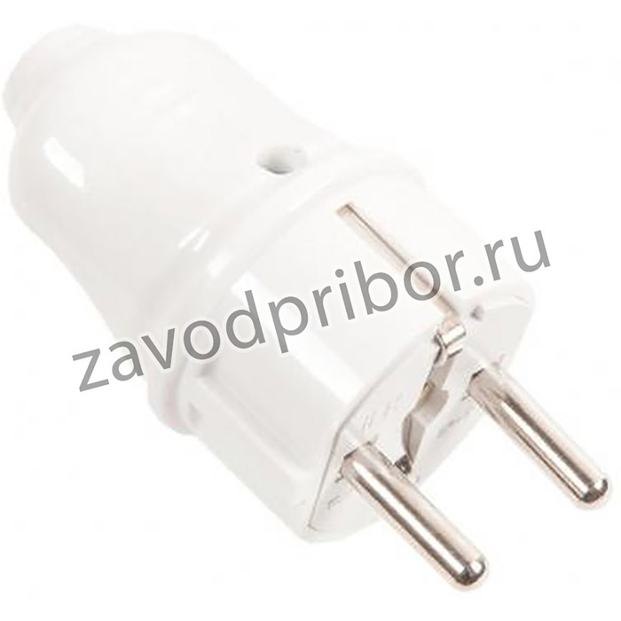 (EVP10-16-01-K01) евровилка прямая белая 16А IEK EVP10-16-01-K01
