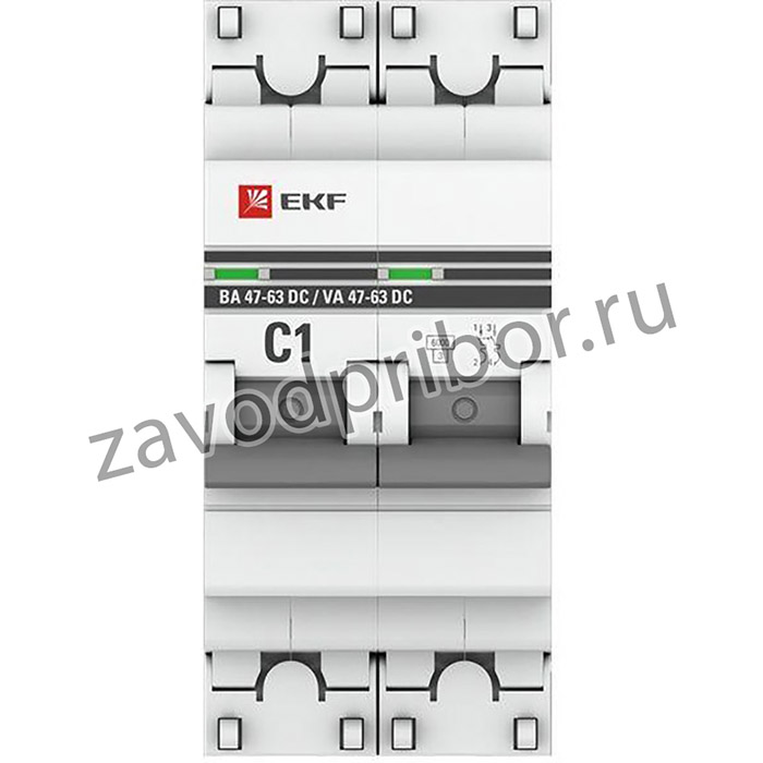 Выключатель автоматический модульный 2п C 1А 6кА ВА 47-63 DC PROxima EKF mcb4763-DC-2-01C-pro