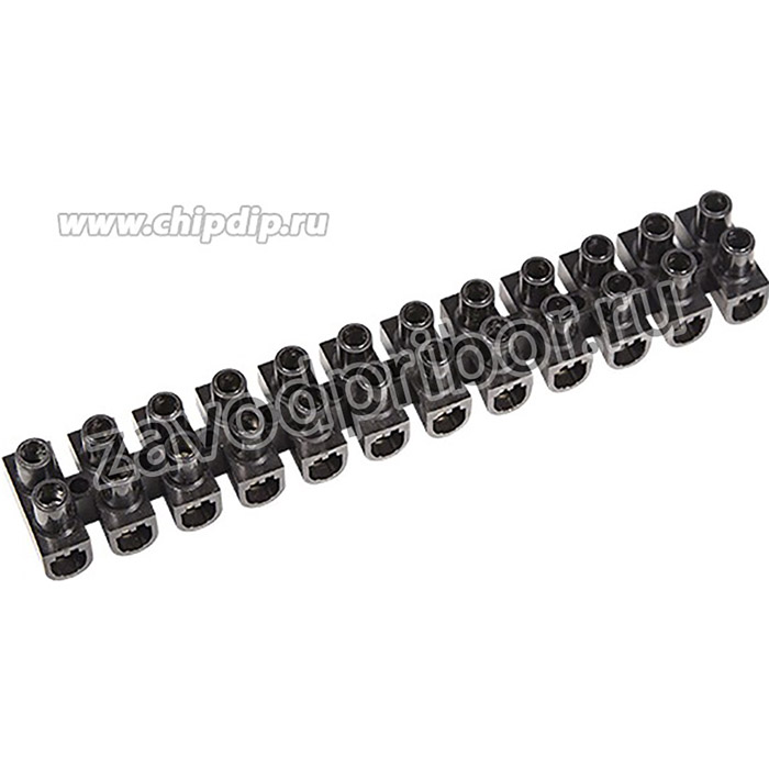 07-5010-2, Клеммная колодка винтовая KВ-10 (4-10 мм2), ток 10 A, полипропилен черный (ЗВИ)