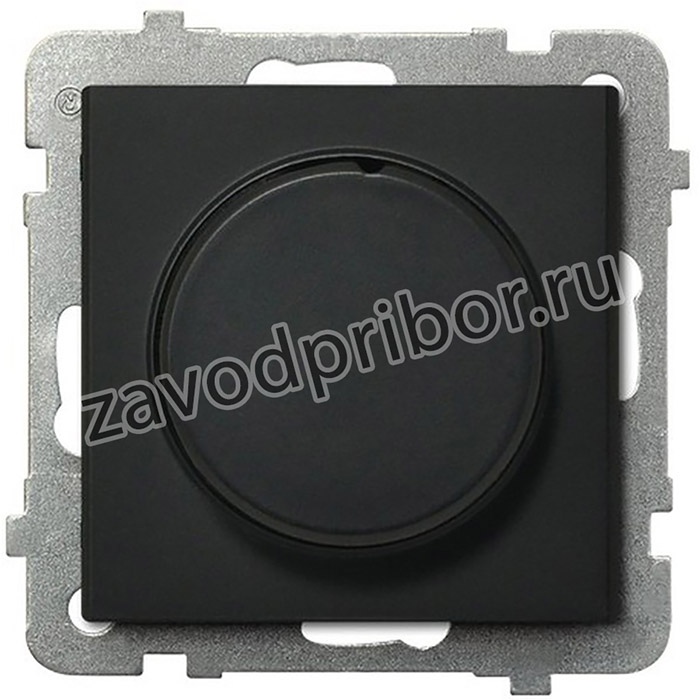 Ospel Sonata Черный металлик Светорегулятор поворотно-нажимной для нагрузки лампами накаливания, галогенными и LED