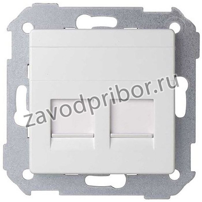 Simon 82 Concept Белый матовый Розетка 2-я RJ45 прямая для передачи данных со шт