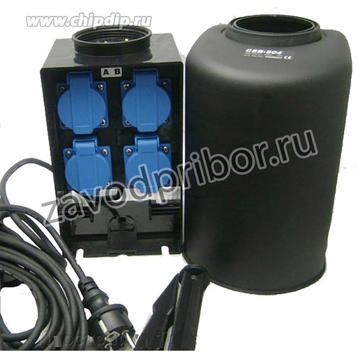 CSB-504 Садовый удлинитель на 4 розетки, максимальная нагрузка :2500 Ватт, кабель 10м